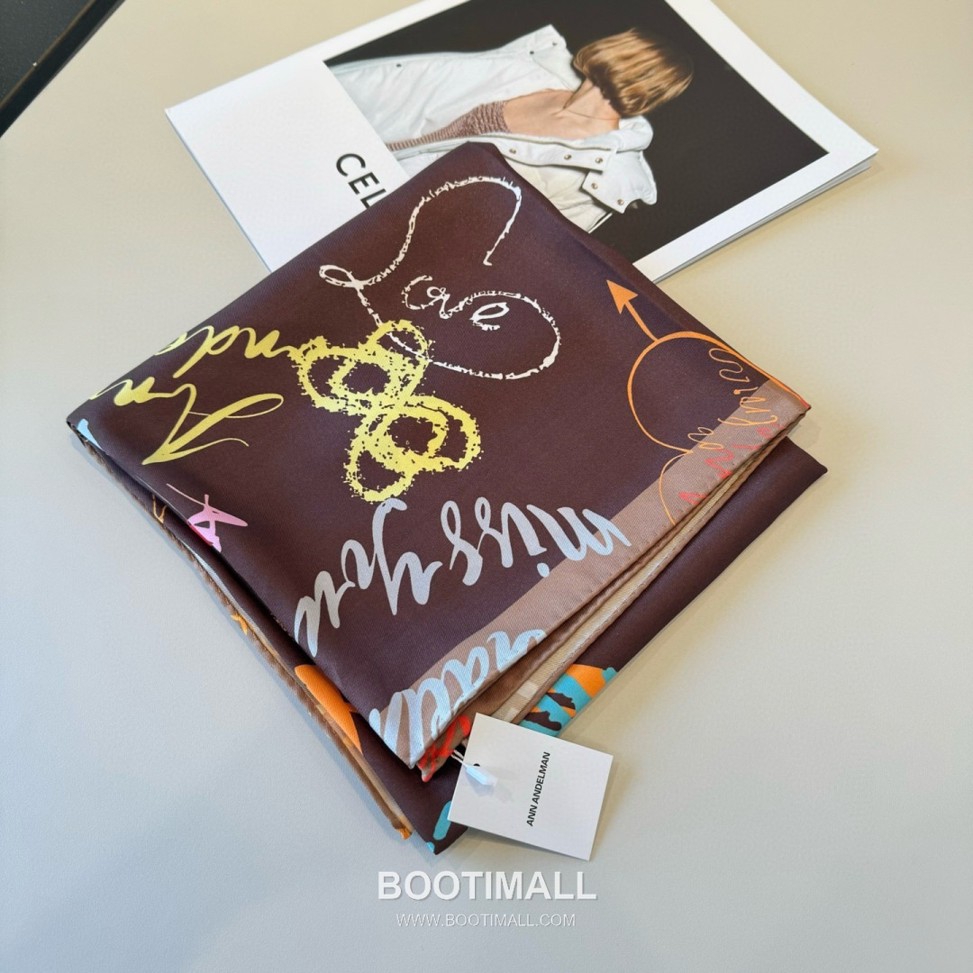 Ann Andelman 520 Capsule Silk Square Scarf 100% Silk Print Scarf 앤앤델만 520 캡슐 실크 스퀘어 스카프 90cm 4