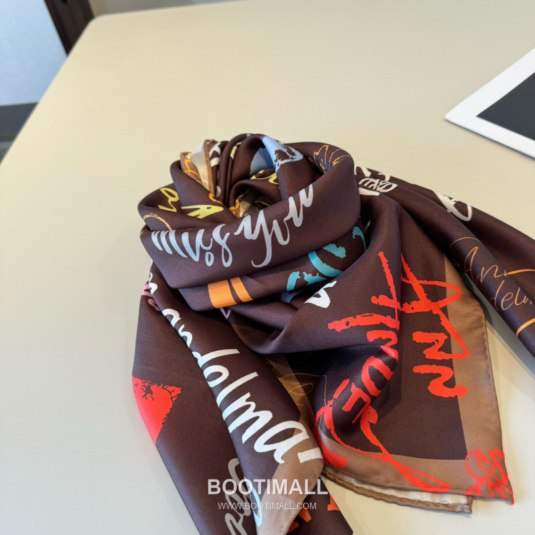 Ann Andelman 520 Capsule Silk Square Scarf 100% Silk Print Scarf 앤앤델만 520 캡슐 실크 스퀘어 스카프 90cm 6