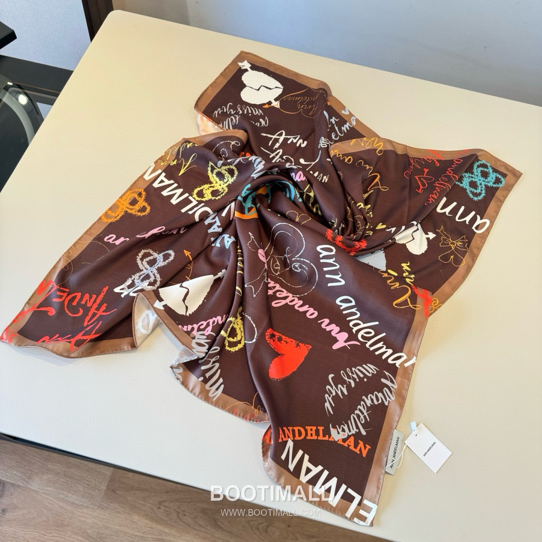 Ann Andelman 520 Capsule Silk Square Scarf 100% Silk Print Scarf 앤앤델만 520 캡슐 실크 스퀘어 스카프 90cm 7