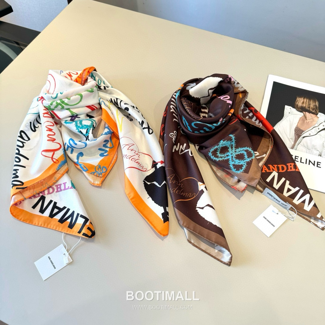 Ann Andelman 520 Capsule Silk Square Scarf 100% Silk Print Scarf 앤앤델만 520 캡슐 실크 스퀘어 스카프 90cm 8
