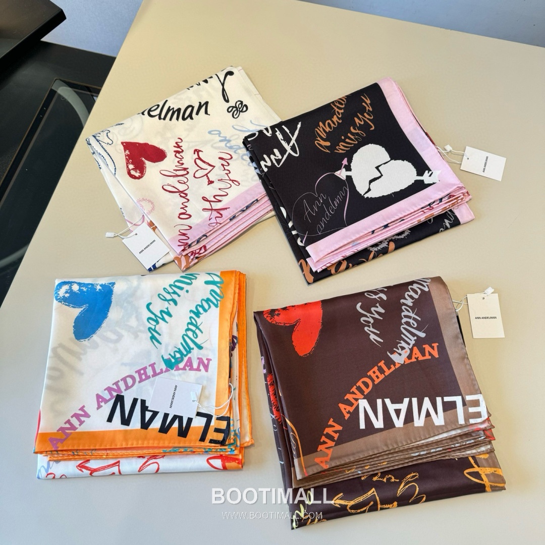 Ann Andelman 520 Capsule Silk Square Scarf 100% Silk Print Scarf 앤앤델만 520 캡슐 실크 스퀘어 스카프 90cm 9