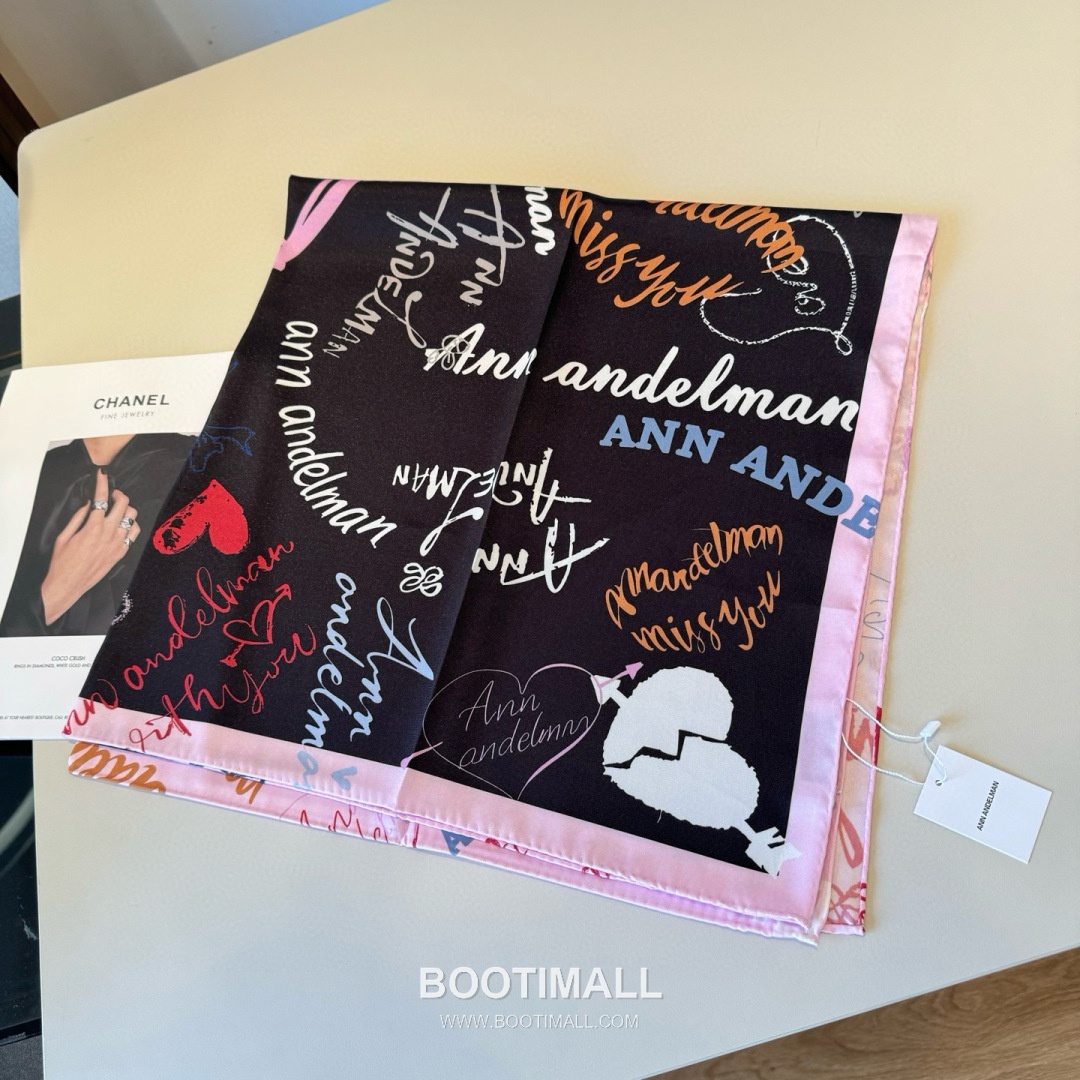 Ann Andelman 520 Capsule Silk Square Scarf 100% Silk Print Scarf 앤앤델만 520 캡슐 실크 스퀘어 스카프 90cm 3