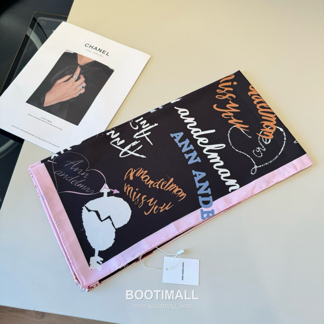 Ann Andelman 520 Capsule Silk Square Scarf 100% Silk Print Scarf 앤앤델만 520 캡슐 실크 스퀘어 스카프 90cm 4