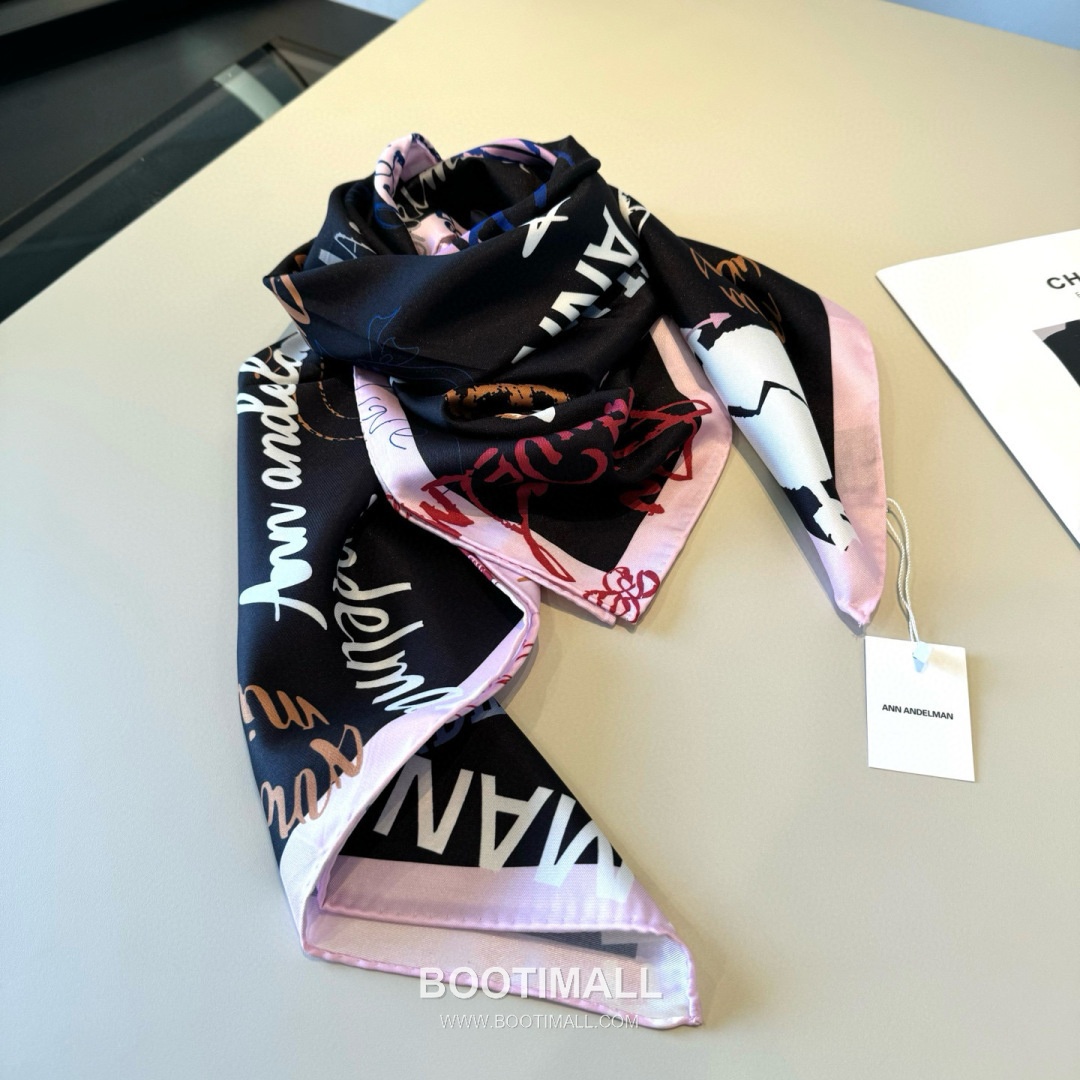 Ann Andelman 520 Capsule Silk Square Scarf 100% Silk Print Scarf 앤앤델만 520 캡슐 실크 스퀘어 스카프 90cm 5