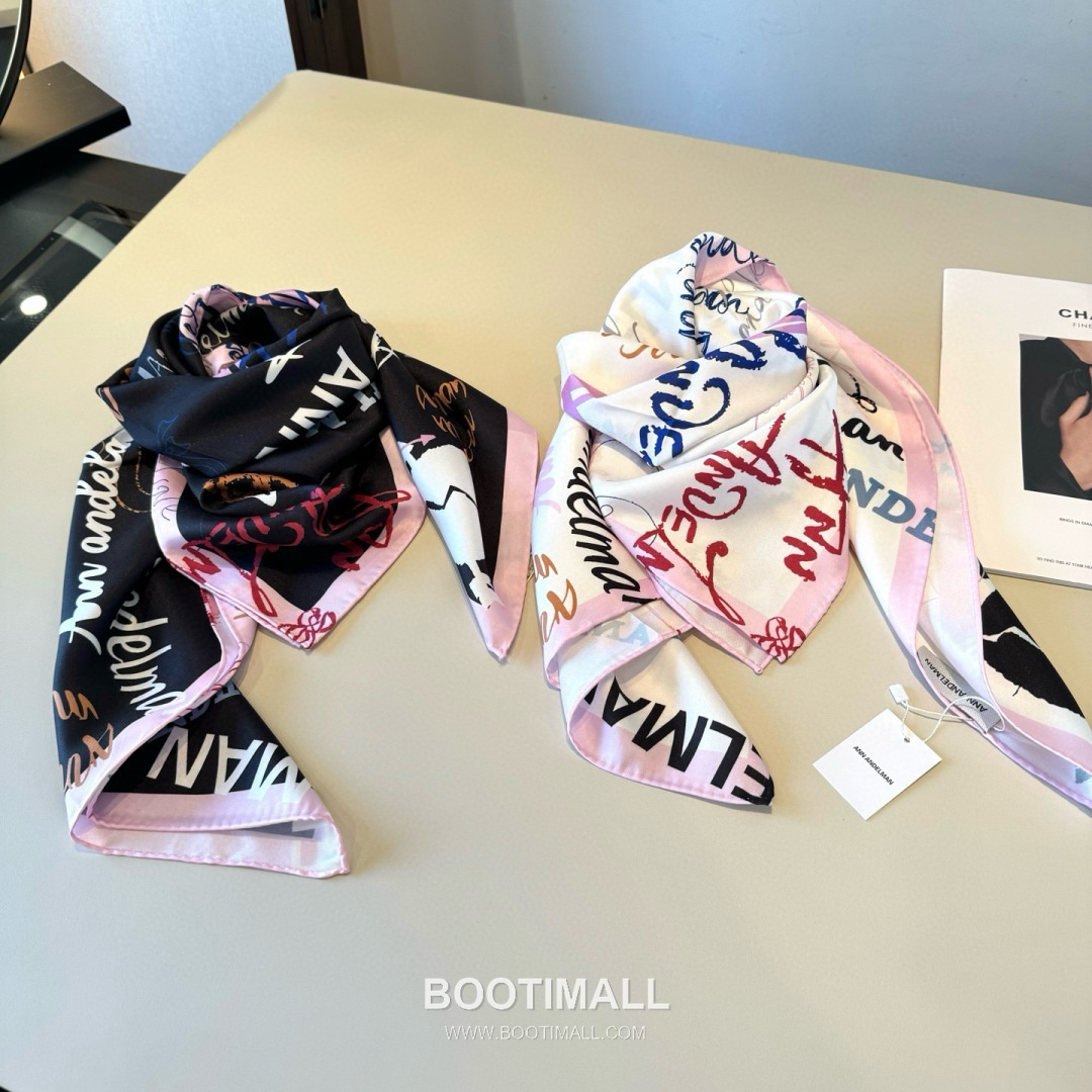 Ann Andelman 520 Capsule Silk Square Scarf 100% Silk Print Scarf 앤앤델만 520 캡슐 실크 스퀘어 스카프 90cm 8