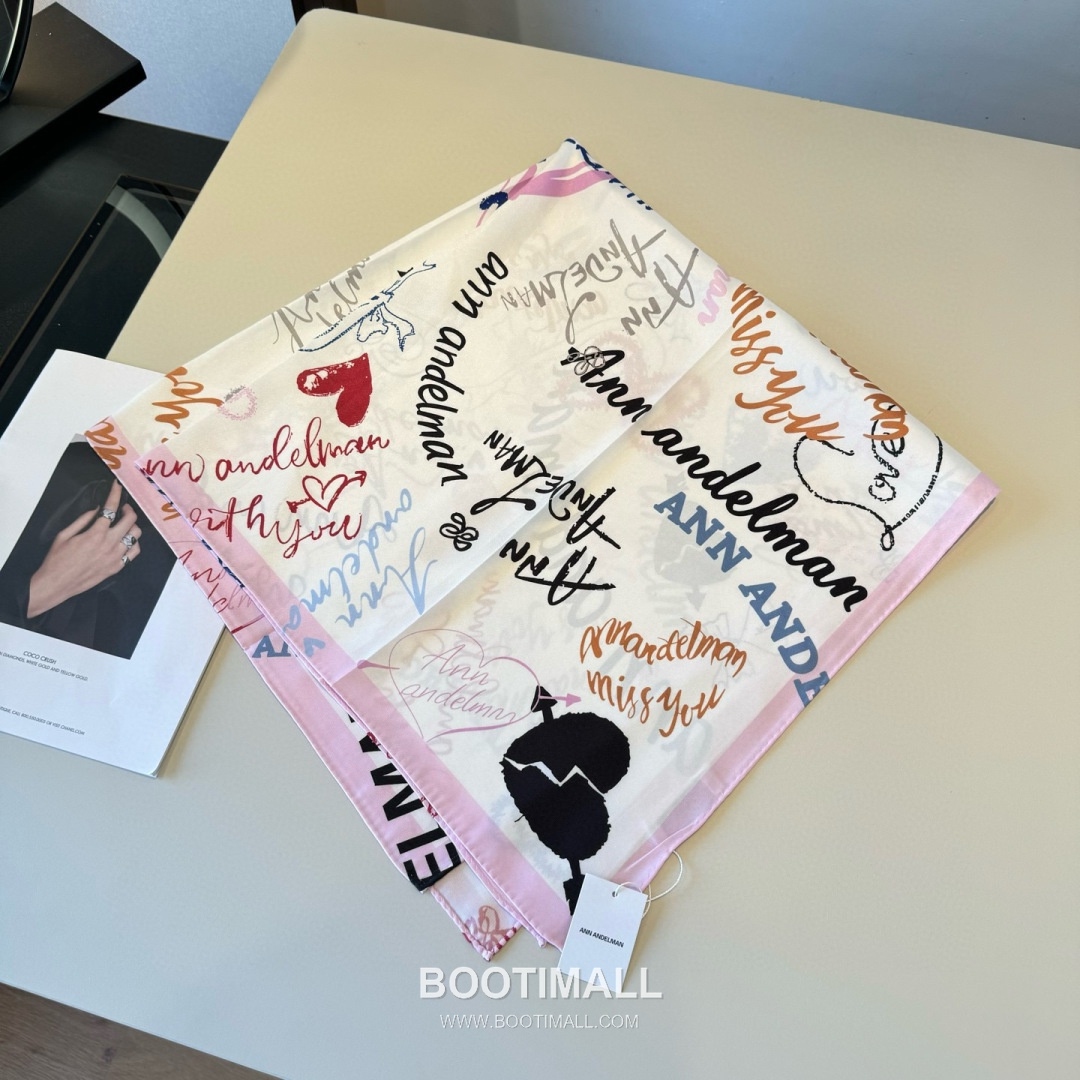 Ann Andelman 520 Capsule Silk Square Scarf 100% Silk Print Scarf 앤앤델만 520 캡슐 실크 스퀘어 스카프 90cm 3