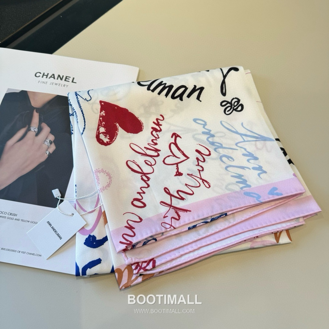 Ann Andelman 520 Capsule Silk Square Scarf 100% Silk Print Scarf 앤앤델만 520 캡슐 실크 스퀘어 스카프 90cm 5