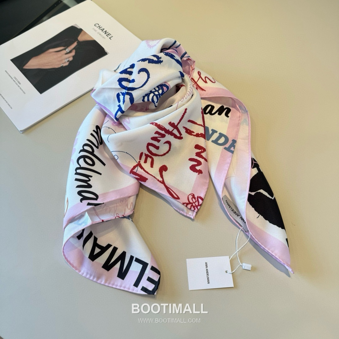 Ann Andelman 520 Capsule Silk Square Scarf 100% Silk Print Scarf 앤앤델만 520 캡슐 실크 스퀘어 스카프 90cm 6