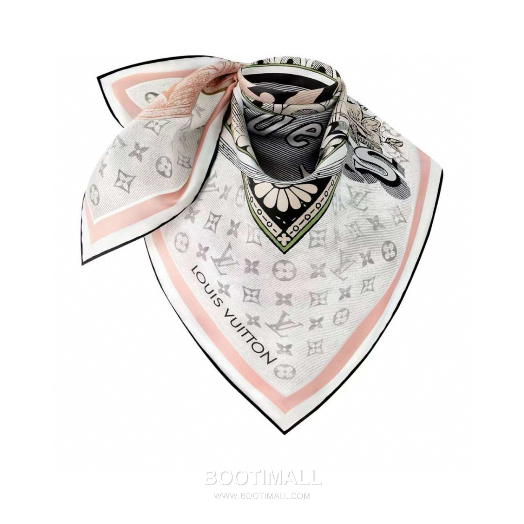 Louis Vuitton Malles Merveilleuses Monogram Silk Square Scarf 100% Mulberry Silk Print Scarf 루이비통 말르 메르베유즈 모노그램 실크 스퀘어 스카프 90cm 2