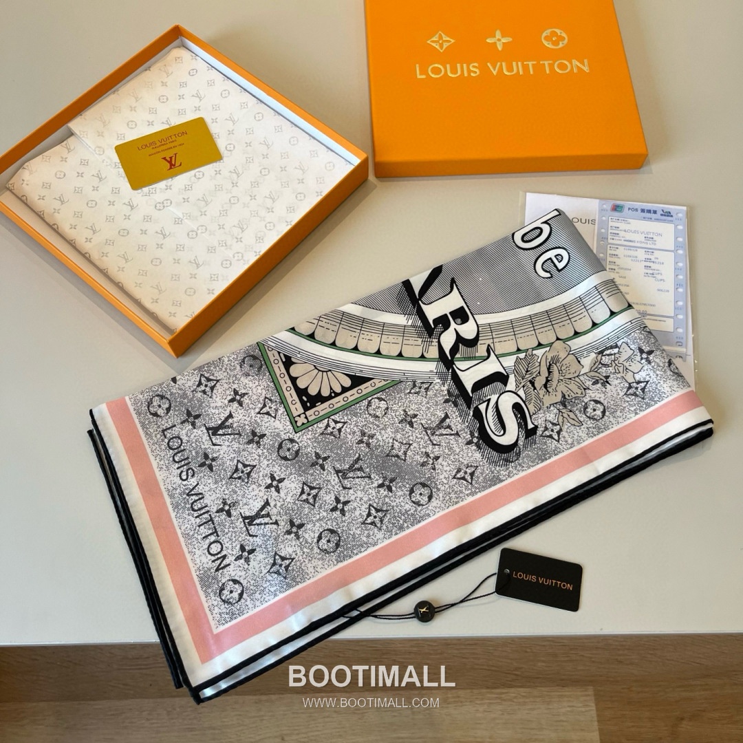Louis Vuitton Malles Merveilleuses Monogram Silk Square Scarf 100% Mulberry Silk Print Scarf 루이비통 말르 메르베유즈 모노그램 실크 스퀘어 스카프 90cm 5