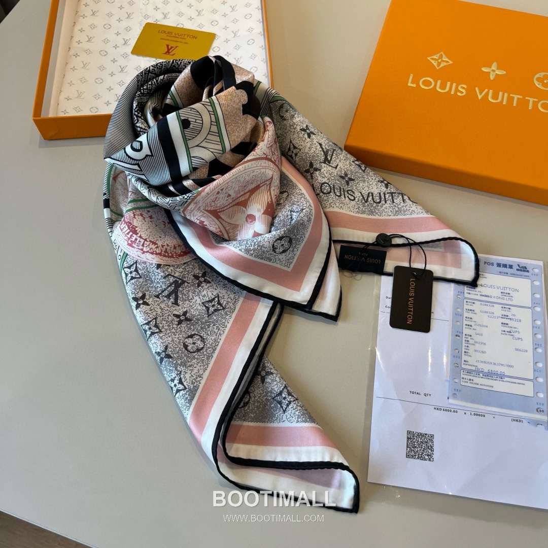 Louis Vuitton Malles Merveilleuses Monogram Silk Square Scarf 100% Mulberry Silk Print Scarf 루이비통 말르 메르베유즈 모노그램 실크 스퀘어 스카프 90cm 7