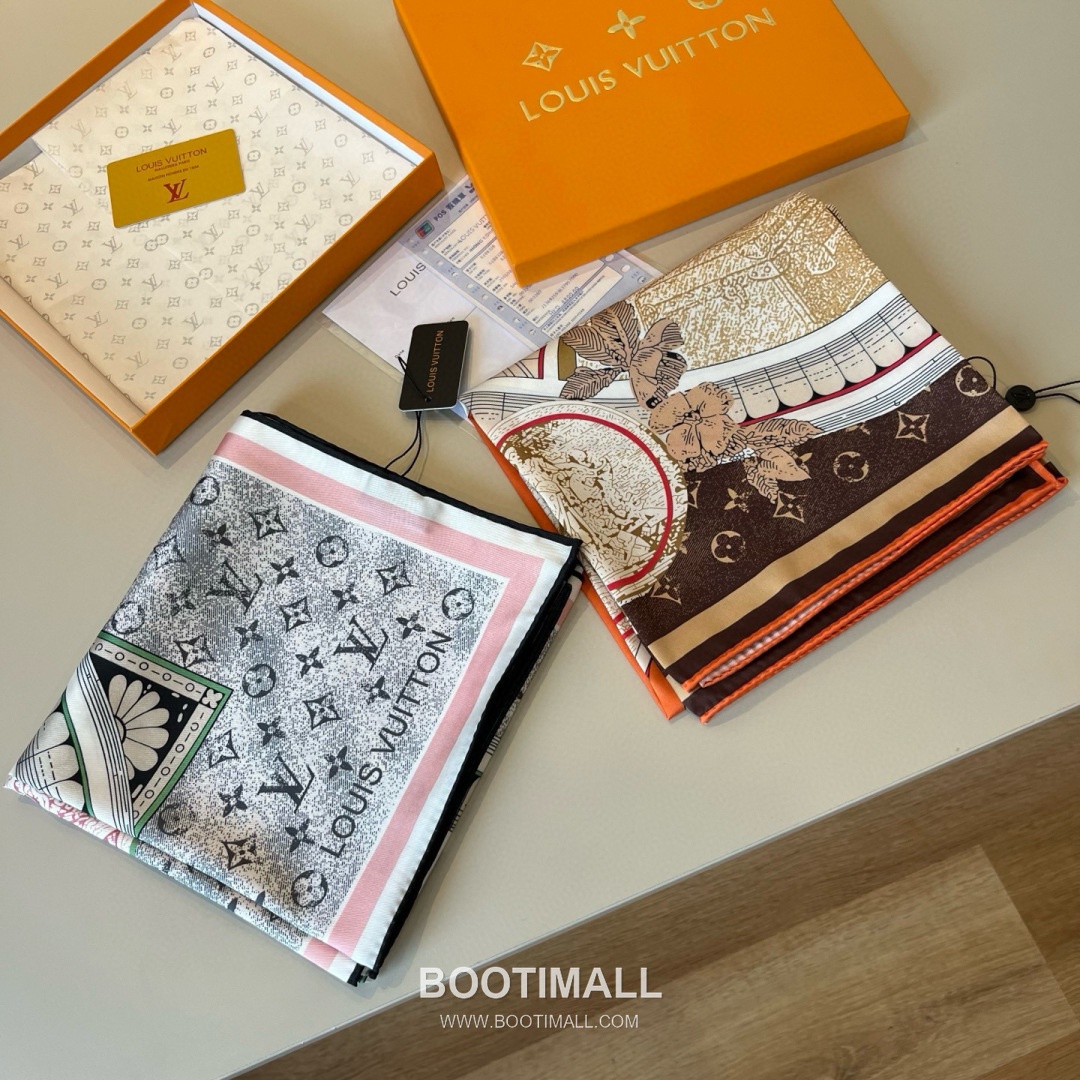 Louis Vuitton Malles Merveilleuses Monogram Silk Square Scarf 100% Mulberry Silk Print Scarf 루이비통 말르 메르베유즈 모노그램 실크 스퀘어 스카프 90cm 9