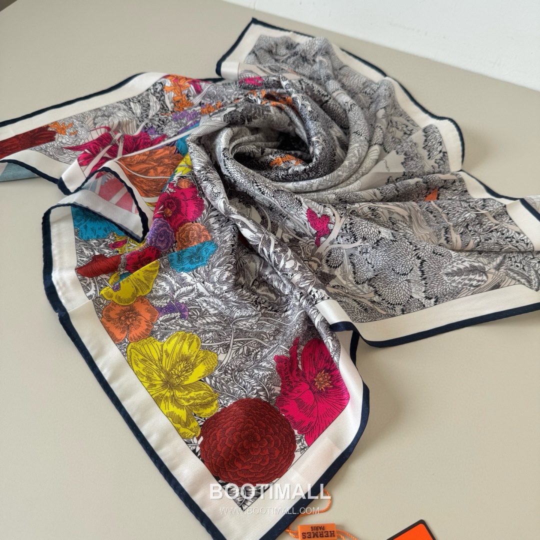 Hermes Retour a la Nature Silk Square Scarf 100% Silk Print Scarf 에르메스 리투르 아 라 나튀르 실크 스퀘어 스카프 90cm 8