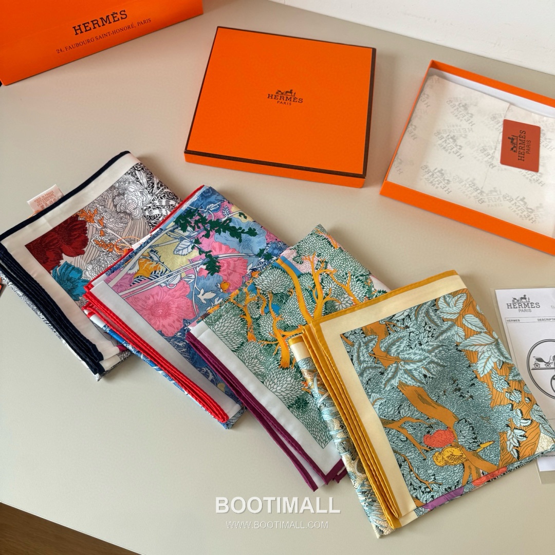 Hermes Retour a la Nature Silk Square Scarf 100% Silk Print Scarf 에르메스 리투르 아 라 나튀르 실크 스퀘어 스카프 90cm 9