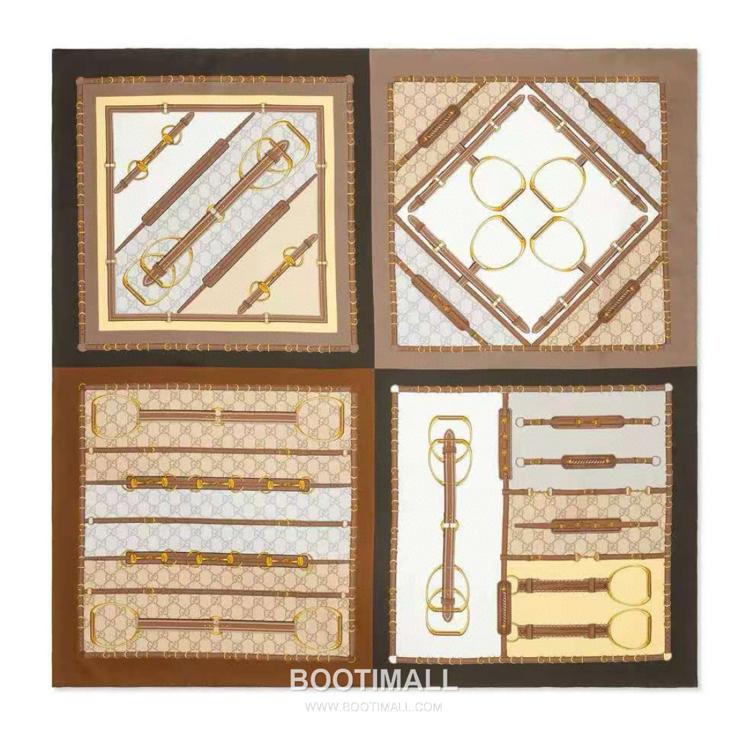 Gucci Archive Print Silk Square Scarf 100% Mulberry Silk Print Scarf 구찌 아카이브 프린트 실크 스퀘어 스카프 90cm 1