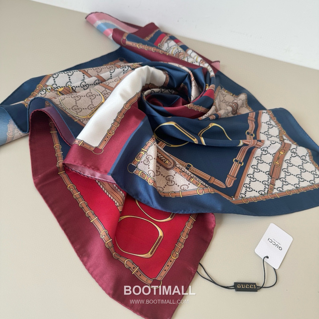 Gucci Archive Print Silk Square Scarf 100% Mulberry Silk Print Scarf 구찌 아카이브 프린트 실크 스퀘어 스카프 90cm 8