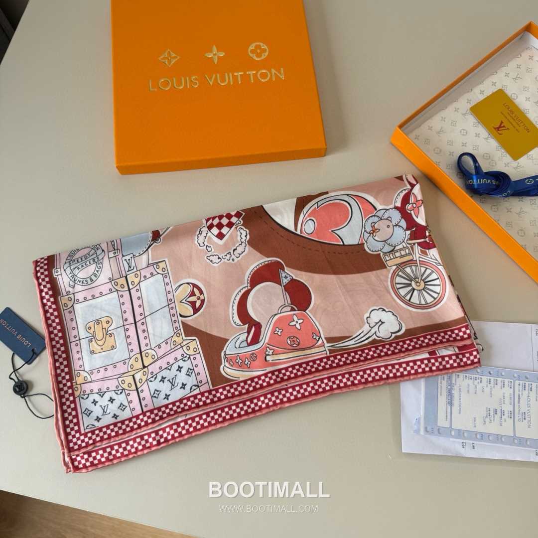 Louis Vuitton Belt Motif Silk Twill Square Scarf 100% Silk Twill Print Scarf 루이비통 벨트 모티프 실크 트윌 스퀘어 스카프 90cm 4