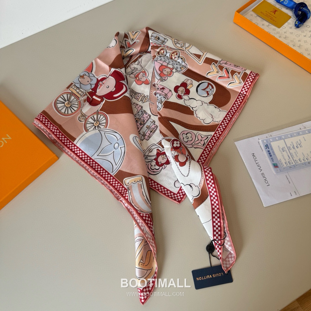 Louis Vuitton Belt Motif Silk Twill Square Scarf 100% Silk Twill Print Scarf 루이비통 벨트 모티프 실크 트윌 스퀘어 스카프 90cm 6