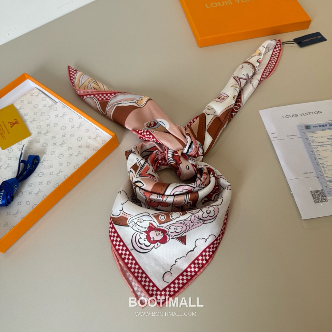 Louis Vuitton Belt Motif Silk Twill Square Scarf 100% Silk Twill Print Scarf 루이비통 벨트 모티프 실크 트윌 스퀘어 스카프 90cm 8