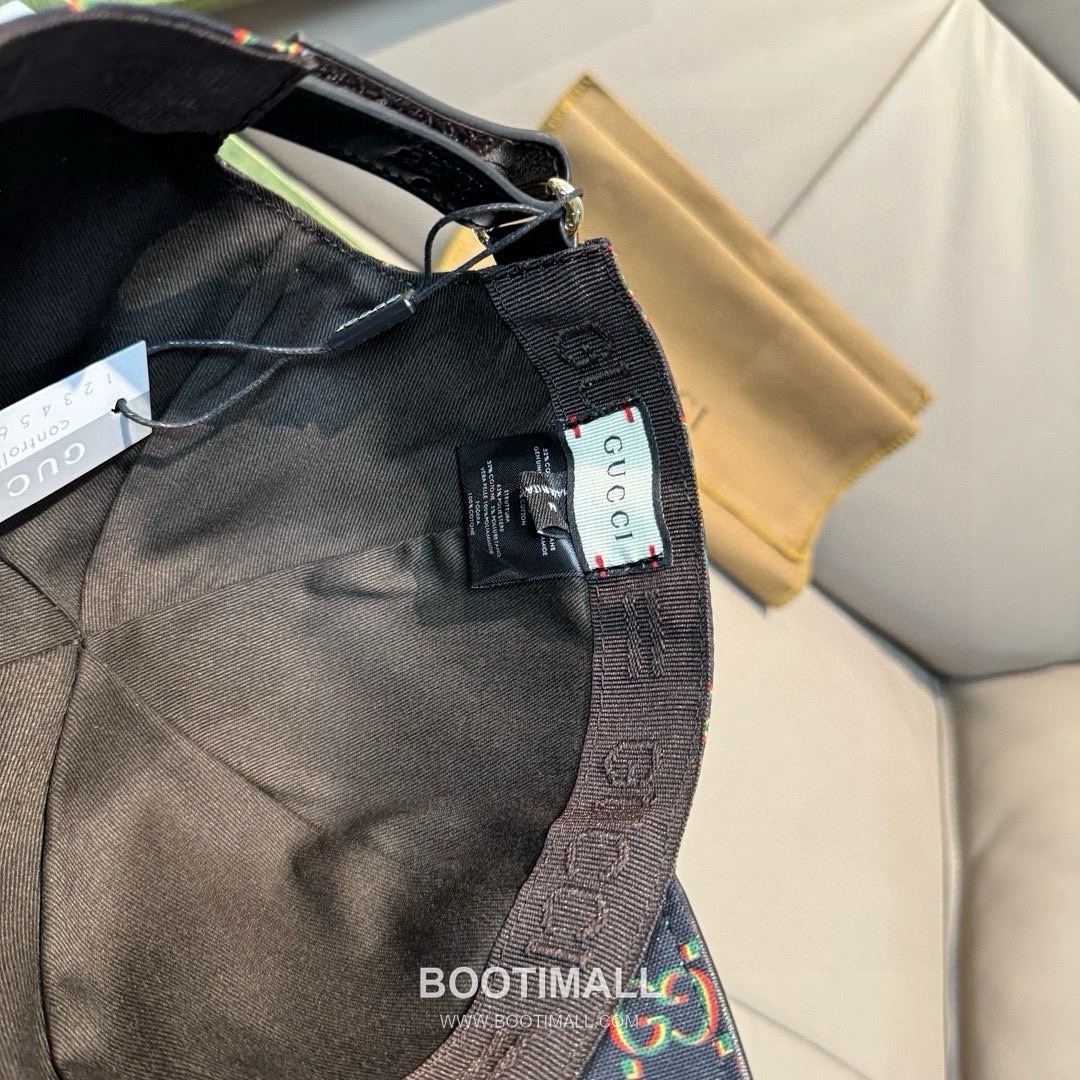 Gucci Double G Insect Print Canvas Leather Strap Baseball Cap 구찌 더블 G 인섹트 프린트 캔버스 가죽 스트랩 베이스볼 캡 56cm 7