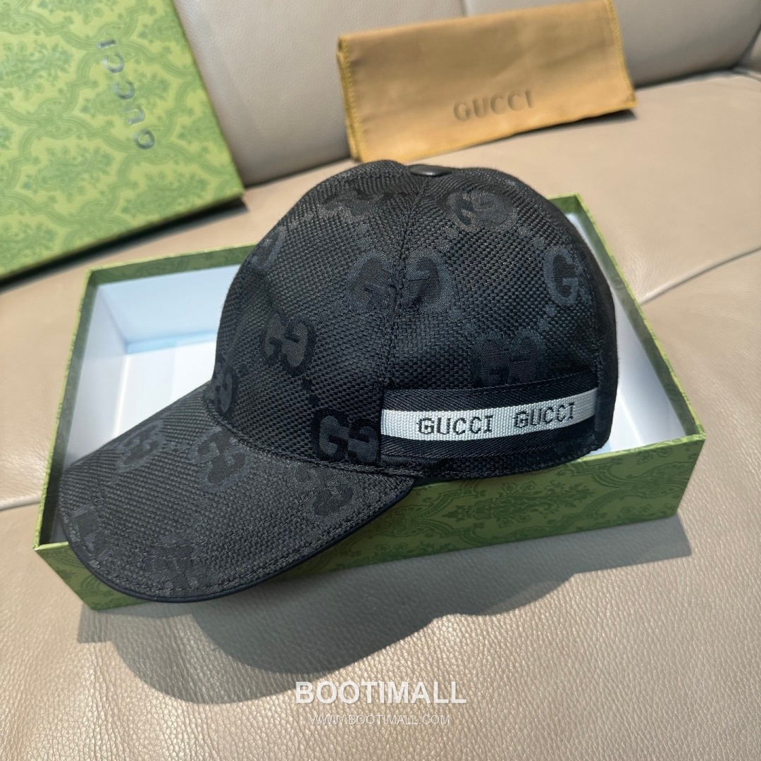 Gucci Double G Insect Print Canvas Leather Strap Baseball Cap 구찌 더블 G 인섹트 프린트 캔버스 가죽 스트랩 베이스볼 캡 56cm 1