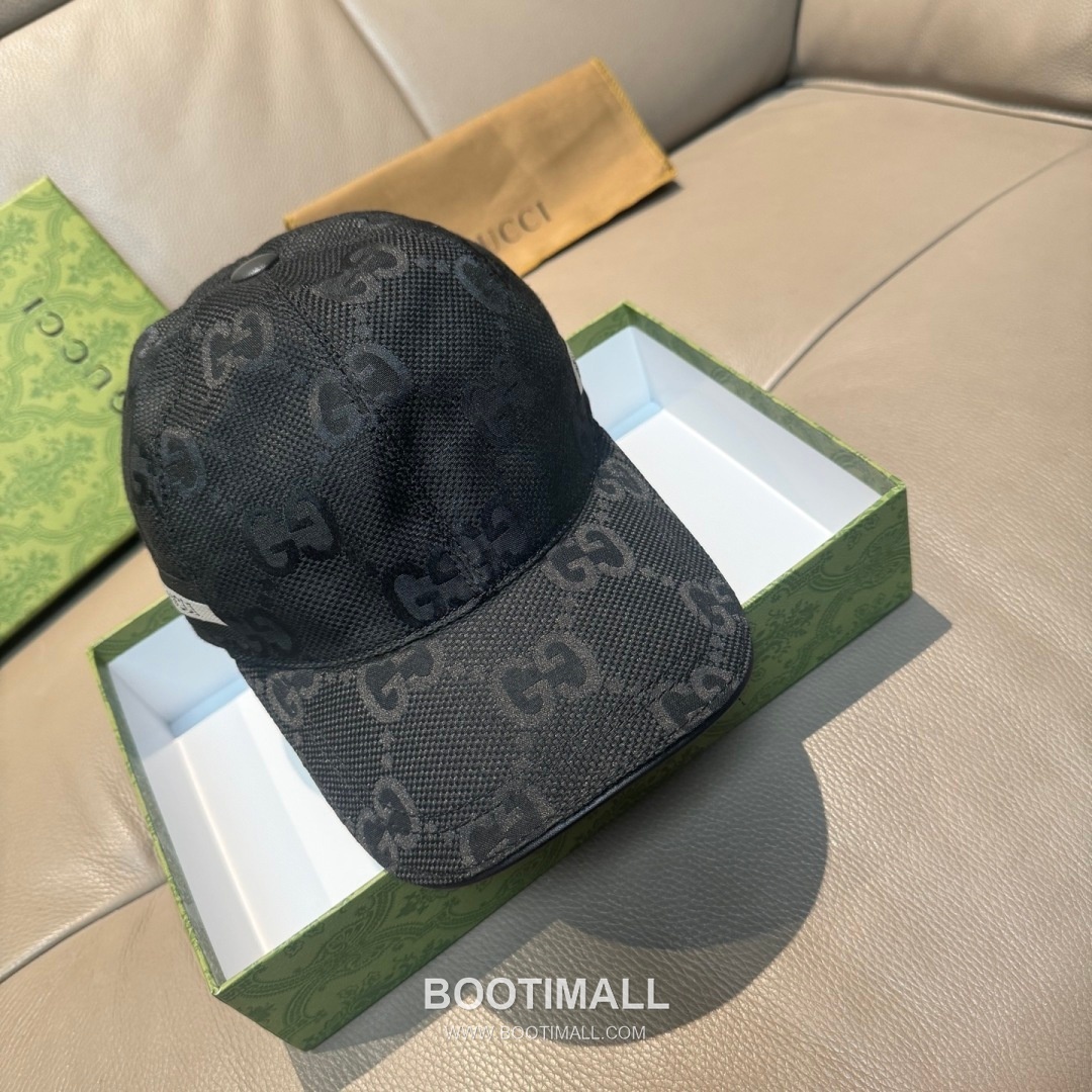 Gucci Double G Insect Print Canvas Leather Strap Baseball Cap 구찌 더블 G 인섹트 프린트 캔버스 가죽 스트랩 베이스볼 캡 56cm 2