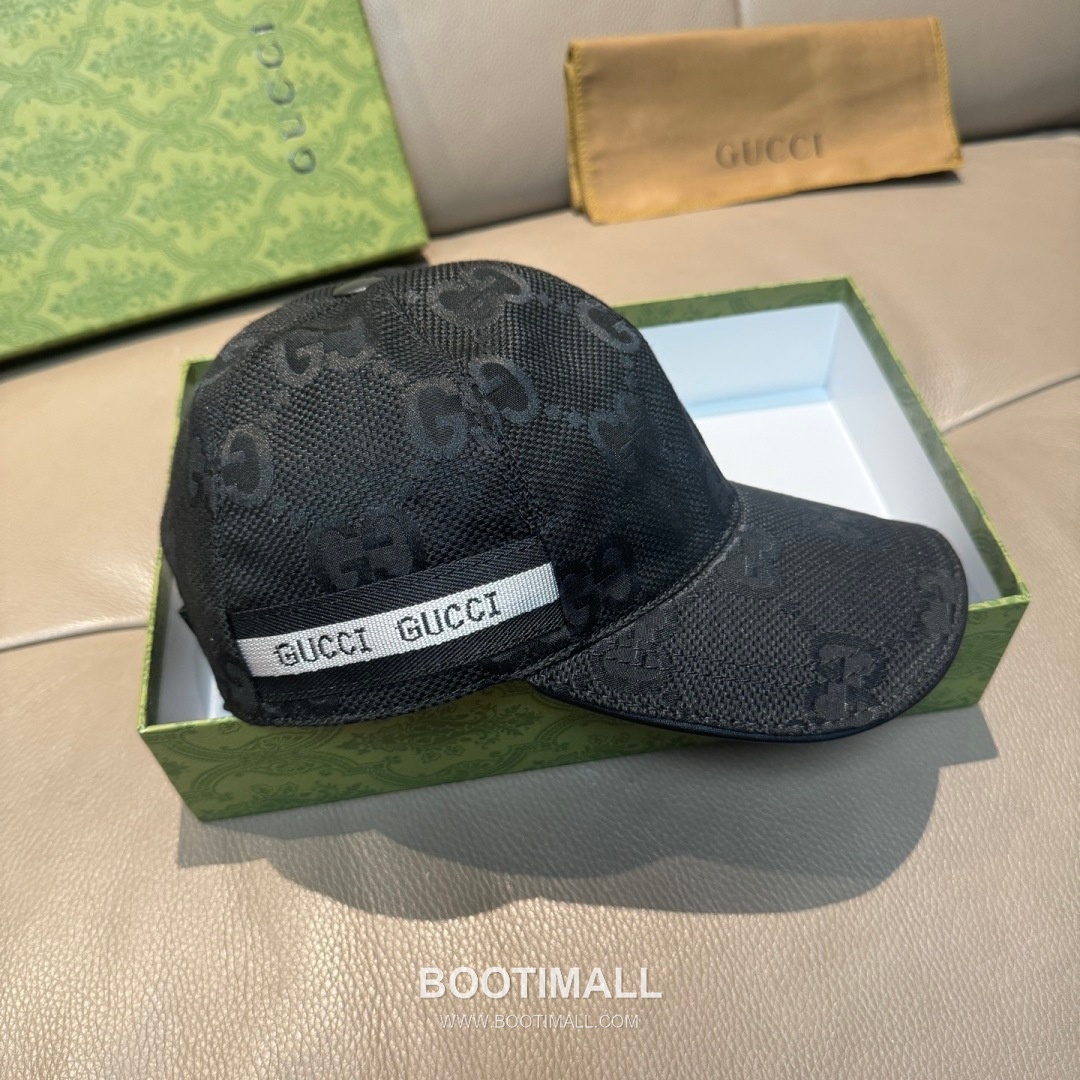 Gucci Double G Insect Print Canvas Leather Strap Baseball Cap 구찌 더블 G 인섹트 프린트 캔버스 가죽 스트랩 베이스볼 캡 56cm 3