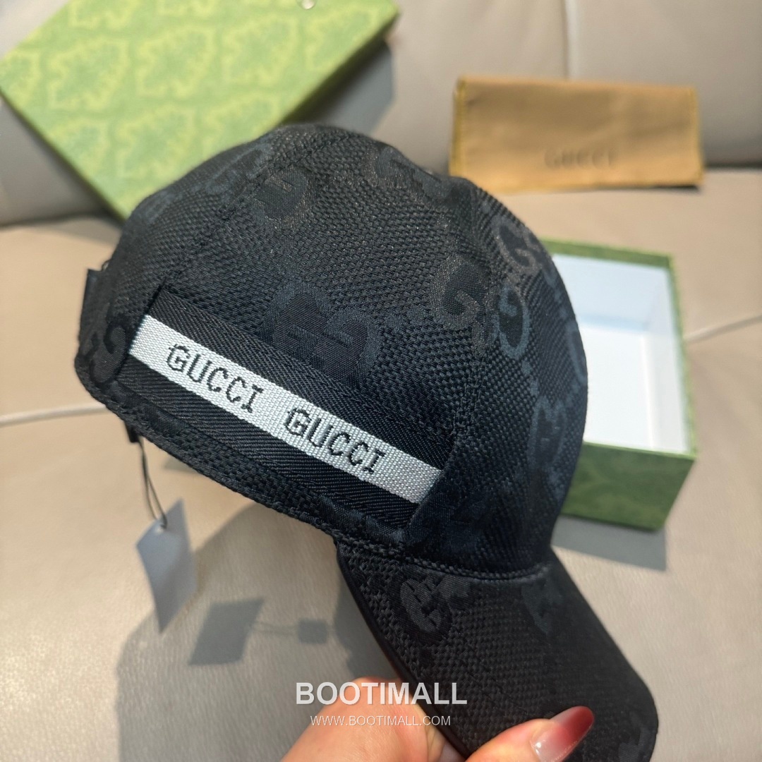 Gucci Double G Insect Print Canvas Leather Strap Baseball Cap 구찌 더블 G 인섹트 프린트 캔버스 가죽 스트랩 베이스볼 캡 56cm 4