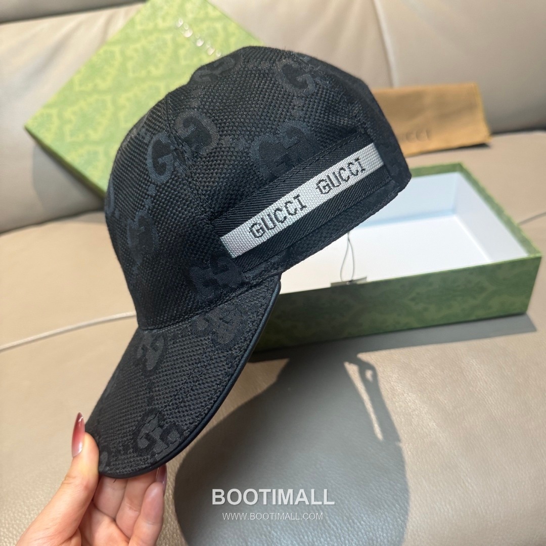 Gucci Double G Insect Print Canvas Leather Strap Baseball Cap 구찌 더블 G 인섹트 프린트 캔버스 가죽 스트랩 베이스볼 캡 56cm 5