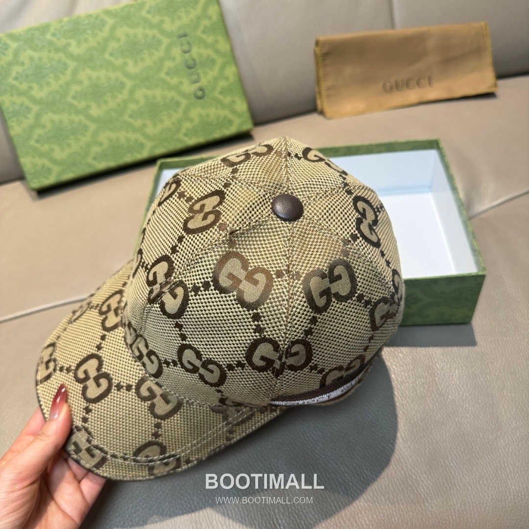 Gucci Double G Insect Print Canvas Leather Strap Baseball Cap 구찌 더블 G 인섹트 프린트 캔버스 가죽 스트랩 베이스볼 캡 56cm 6