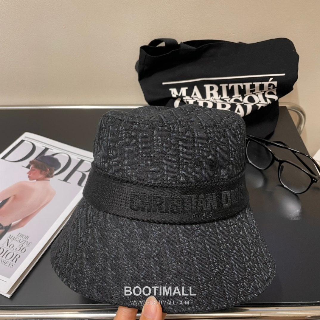 Dior Logo Linen Cotton Blend Bucket Hat 디올 로고 린넨 코튼 혼방 버킷 햇 56cm 5