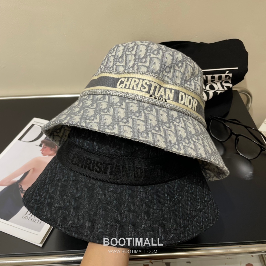 Dior Logo Linen Cotton Blend Bucket Hat 디올 로고 린넨 코튼 혼방 버킷 햇 56cm 8