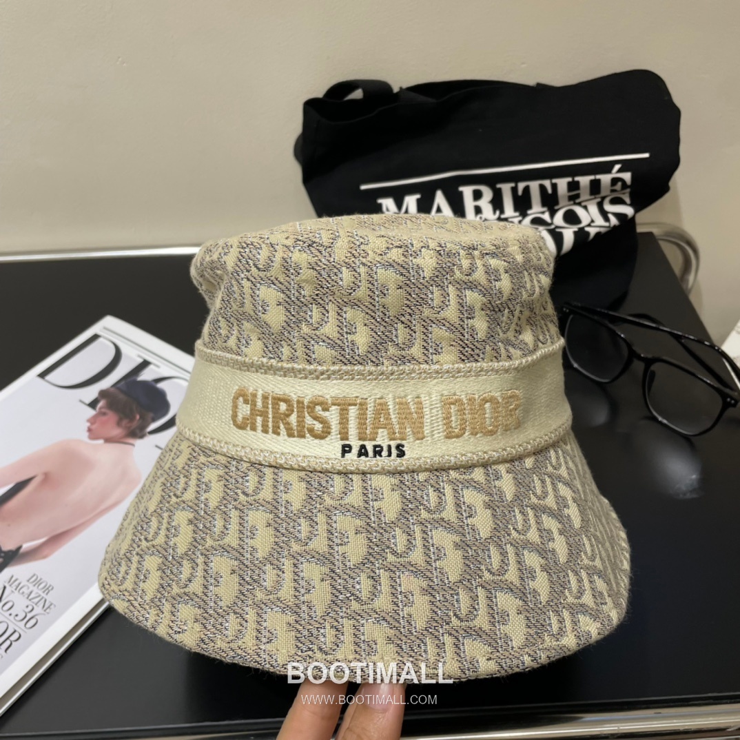 Dior Logo Linen Cotton Blend Bucket Hat 디올 로고 린넨 코튼 혼방 버킷 햇 56cm 8