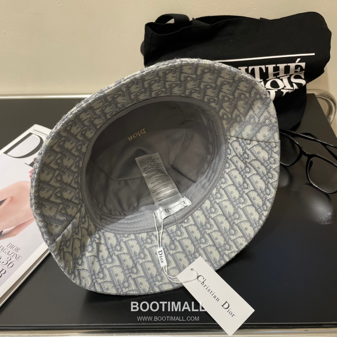 Dior Logo Linen Cotton Blend Bucket Hat 디올 로고 린넨 코튼 혼방 버킷 햇 56cm 4