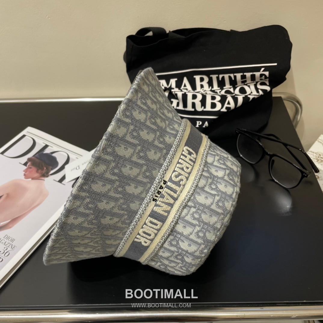 Dior Logo Linen Cotton Blend Bucket Hat 디올 로고 린넨 코튼 혼방 버킷 햇 56cm 6