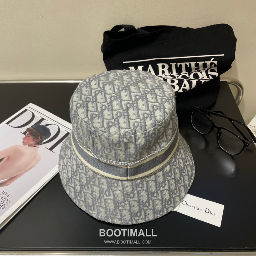 Dior Logo Linen Cotton Blend Bucket Hat 디올 로고 린넨 코튼 혼방 버킷 햇 56cm 7