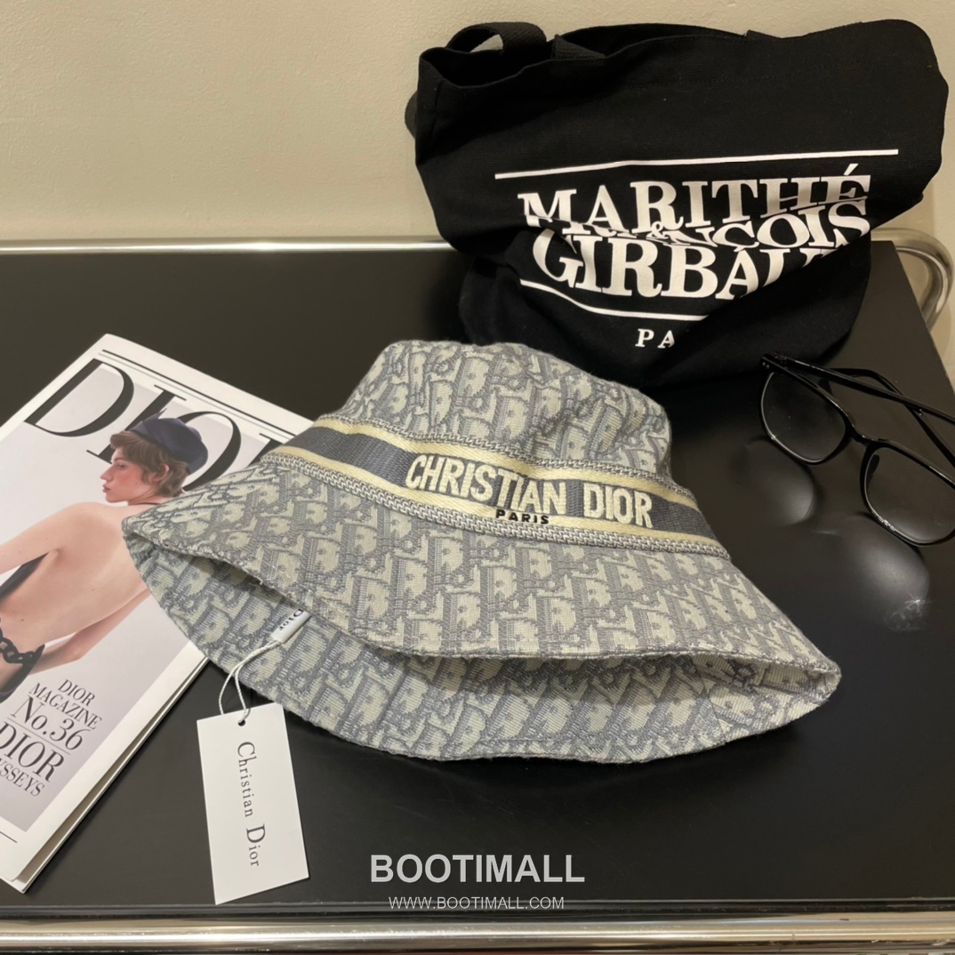 Dior Logo Linen Cotton Blend Bucket Hat 디올 로고 린넨 코튼 혼방 버킷 햇 56cm 8