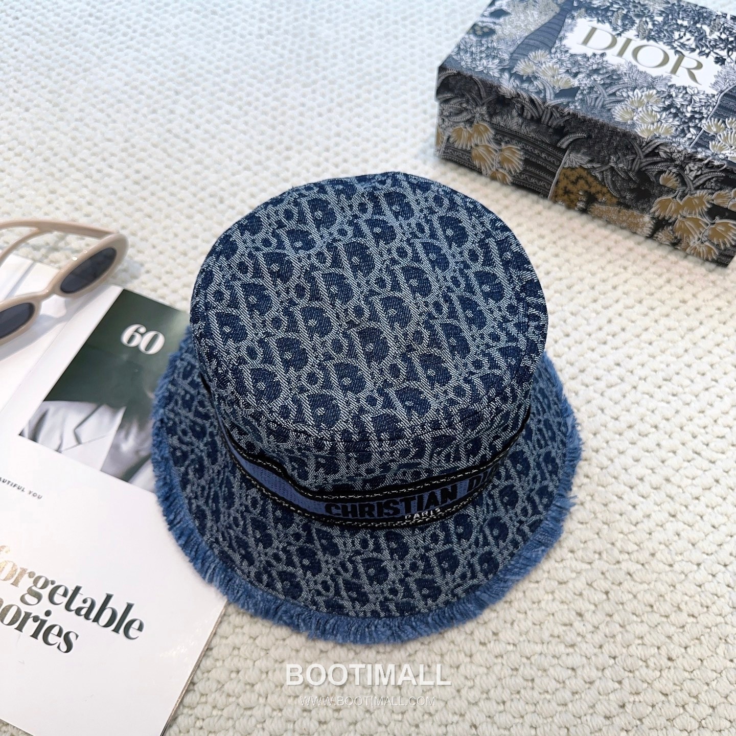 Dior Logo Linen Cotton Blend Bucket Hat 디올 로고 린넨 코튼 혼방 버킷 햇 56cm 1