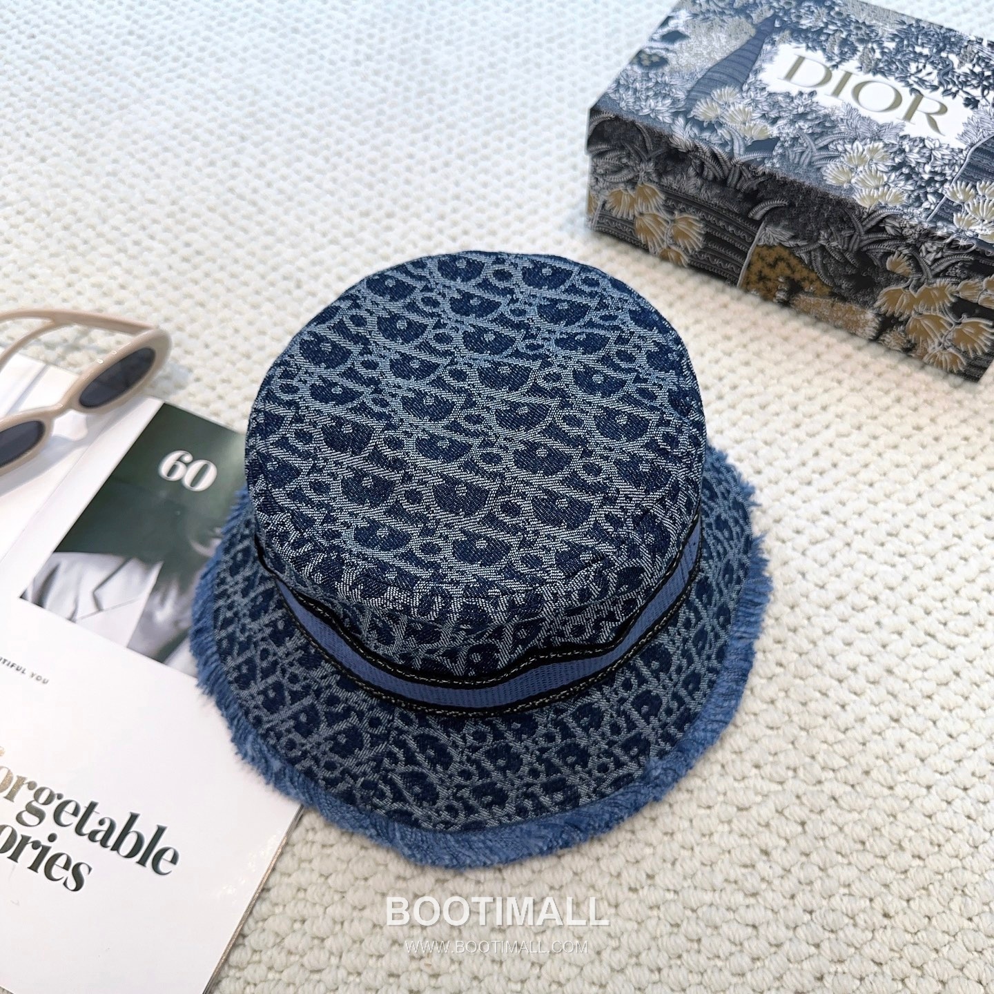 Dior Logo Linen Cotton Blend Bucket Hat 디올 로고 린넨 코튼 혼방 버킷 햇 56cm 3