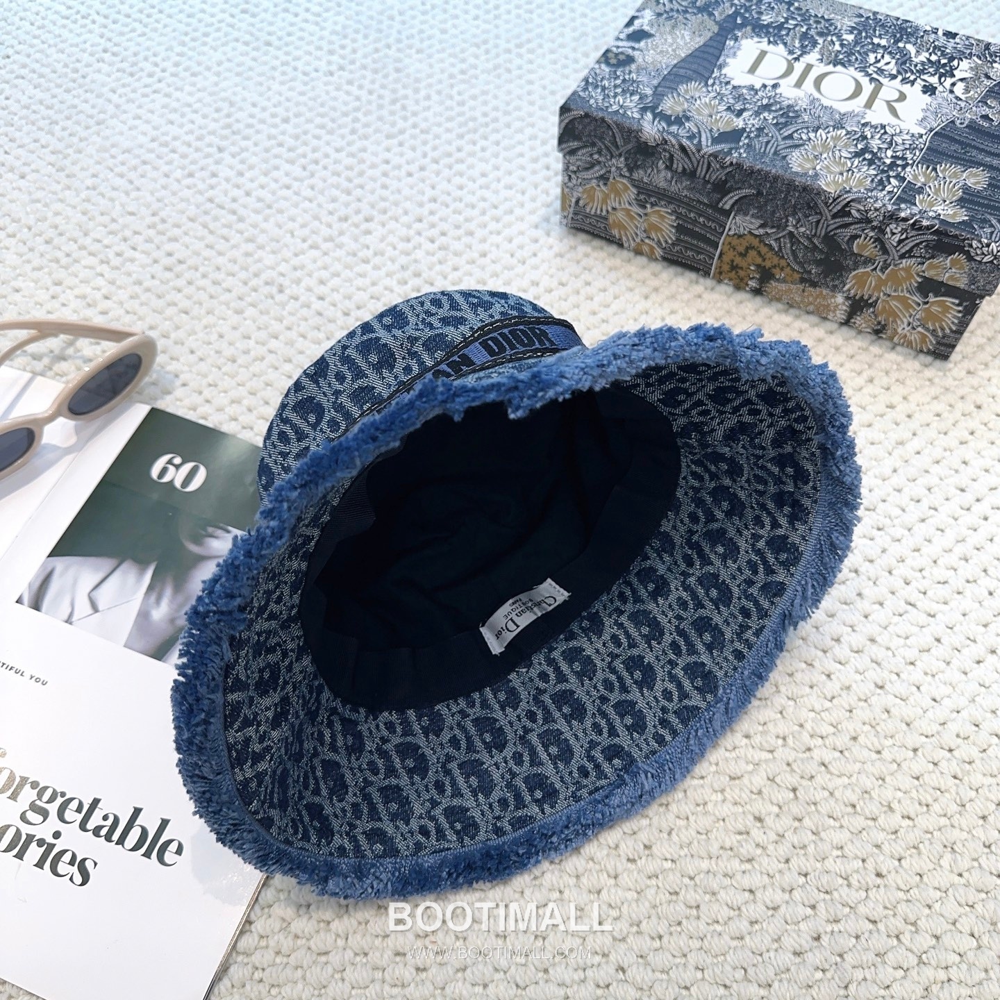 Dior Logo Linen Cotton Blend Bucket Hat 디올 로고 린넨 코튼 혼방 버킷 햇 56cm 4