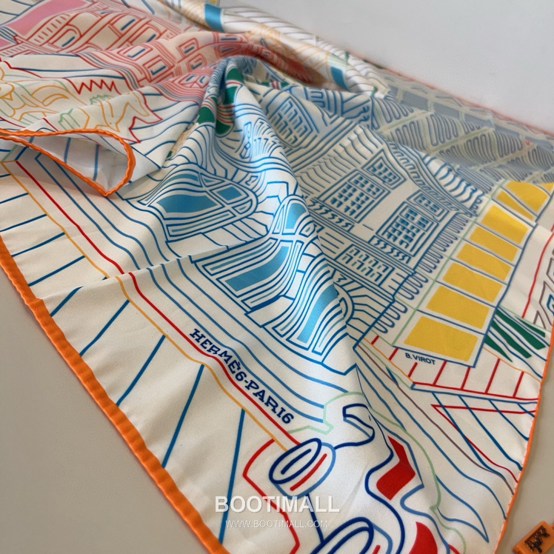Hermes City of Fortune Silk Square Scarf 100% Silk Print Scarf 에르메스 시티 오브 포춘 실크 스퀘어 스카프 90cm 6
