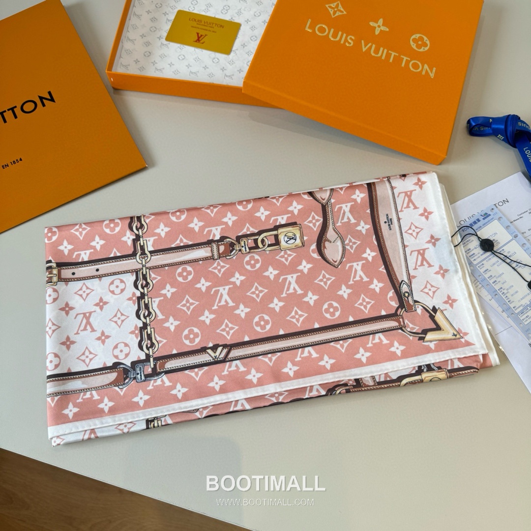 Louis Vuitton Monogram Belt Motif Silk Twill Square Scarf 100% Silk Twill Print Scarf 루이비통 모노그램 벨트 모티프 실크 트윌 스퀘어 스카프 90cm 4