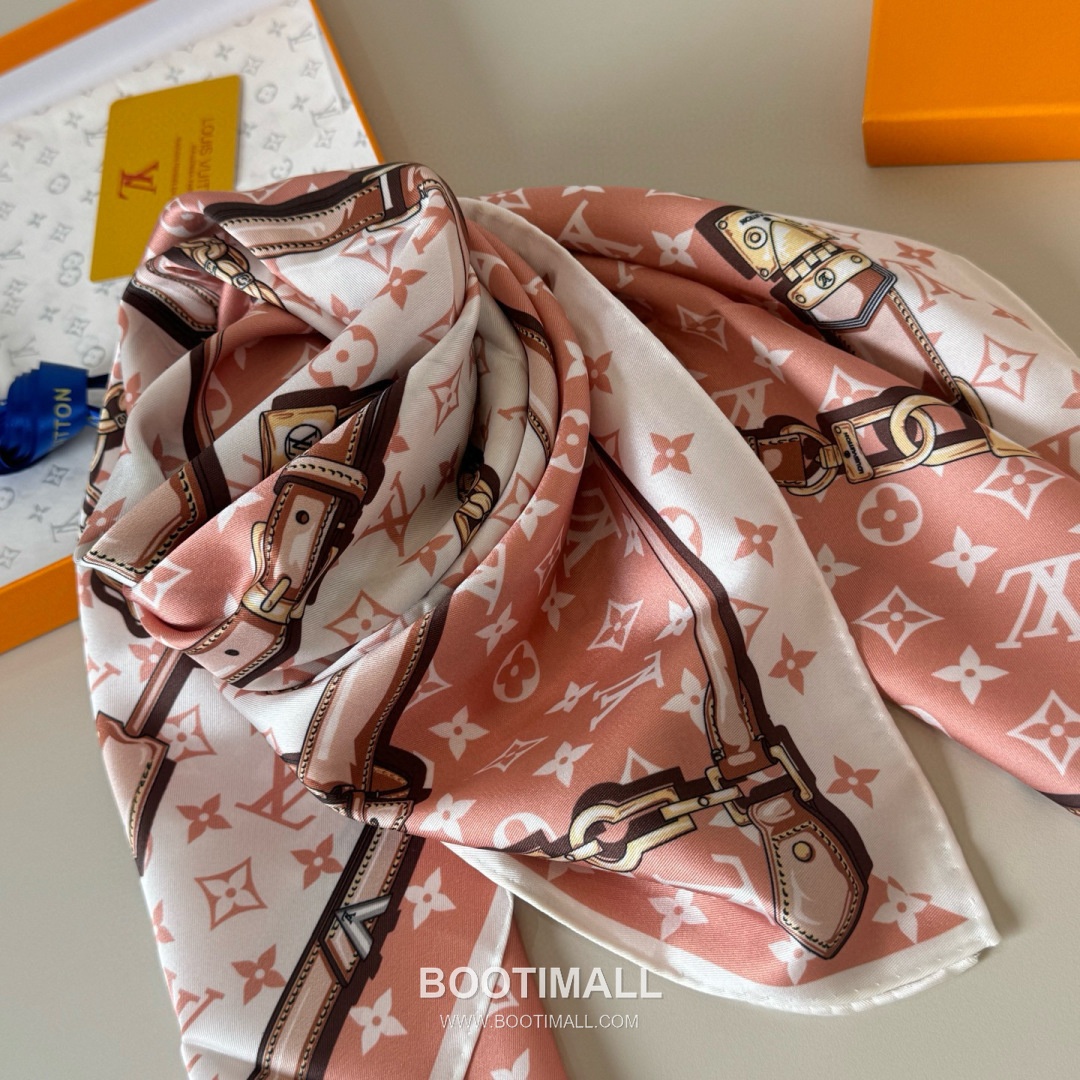 Louis Vuitton Monogram Belt Motif Silk Twill Square Scarf 100% Silk Twill Print Scarf 루이비통 모노그램 벨트 모티프 실크 트윌 스퀘어 스카프 90cm 7