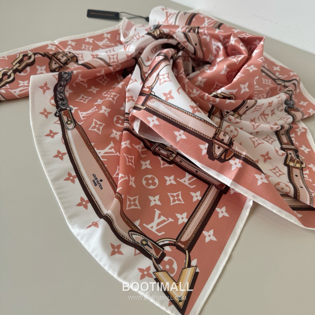 Louis Vuitton Monogram Belt Motif Silk Twill Square Scarf 100% Silk Twill Print Scarf 루이비통 모노그램 벨트 모티프 실크 트윌 스퀘어 스카프 90cm 8