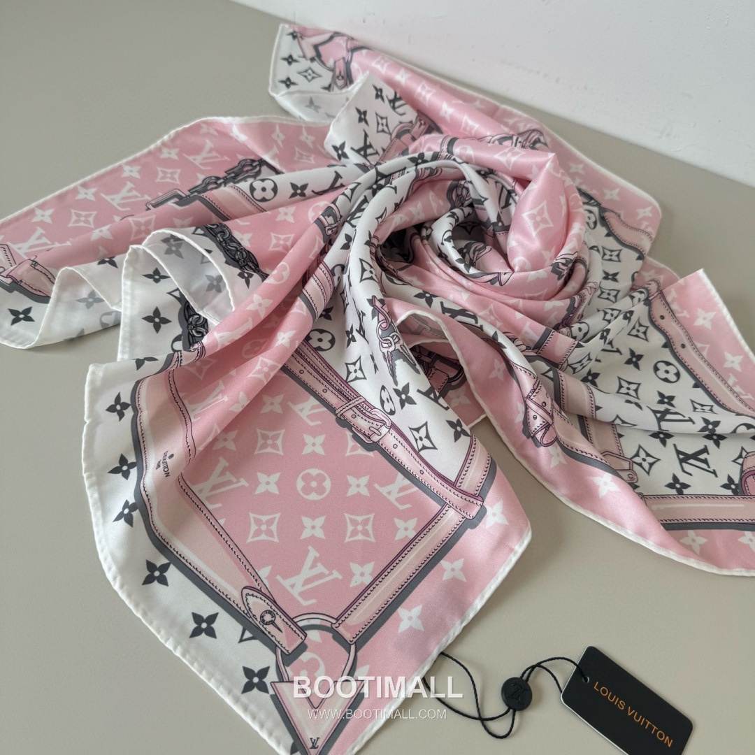 Louis Vuitton Monogram Belt Motif Silk Twill Square Scarf 100% Silk Twill Print Scarf 루이비통 모노그램 벨트 모티프 실크 트윌 스퀘어 스카프 90cm 8
