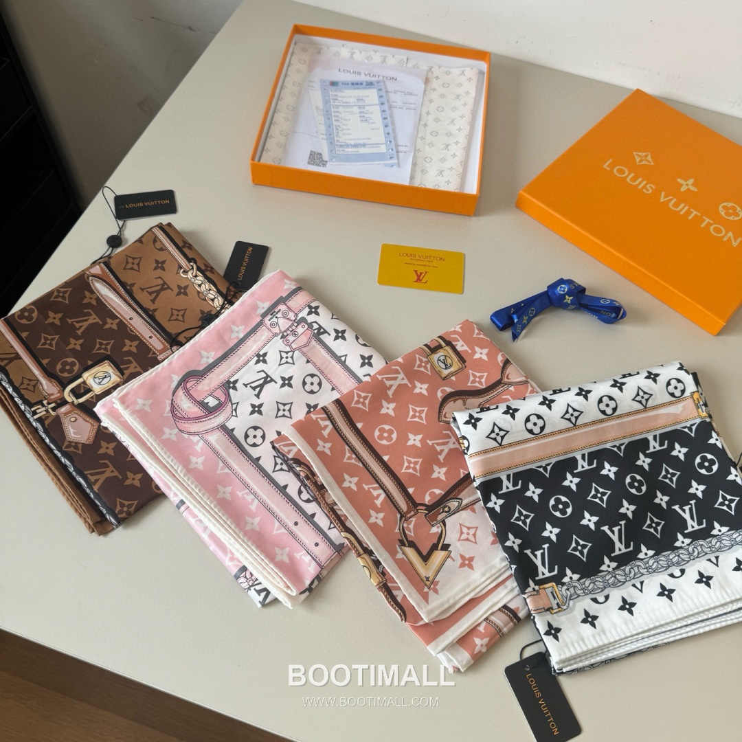 Louis Vuitton Monogram Belt Motif Silk Twill Square Scarf 100% Silk Twill Print Scarf 루이비통 모노그램 벨트 모티프 실크 트윌 스퀘어 스카프 90cm 9