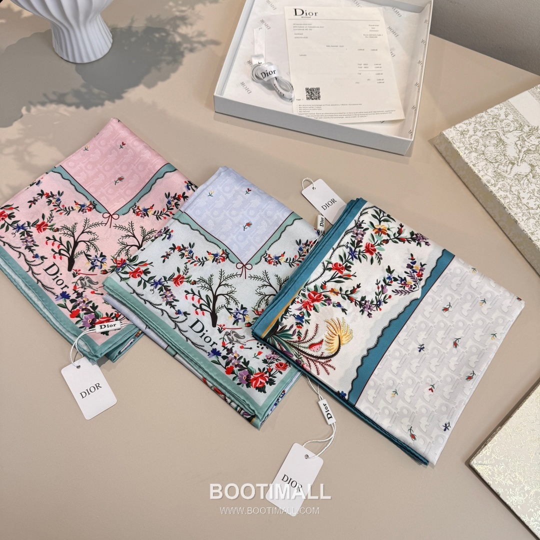 Dior Dioramour Revolution Flowers Silk Twill Square Scarf 100% Silk Twill Print Scarf 디올 디올아무르 레볼루션 플라워 실크 트윌 스퀘어 스카프 90cm 9