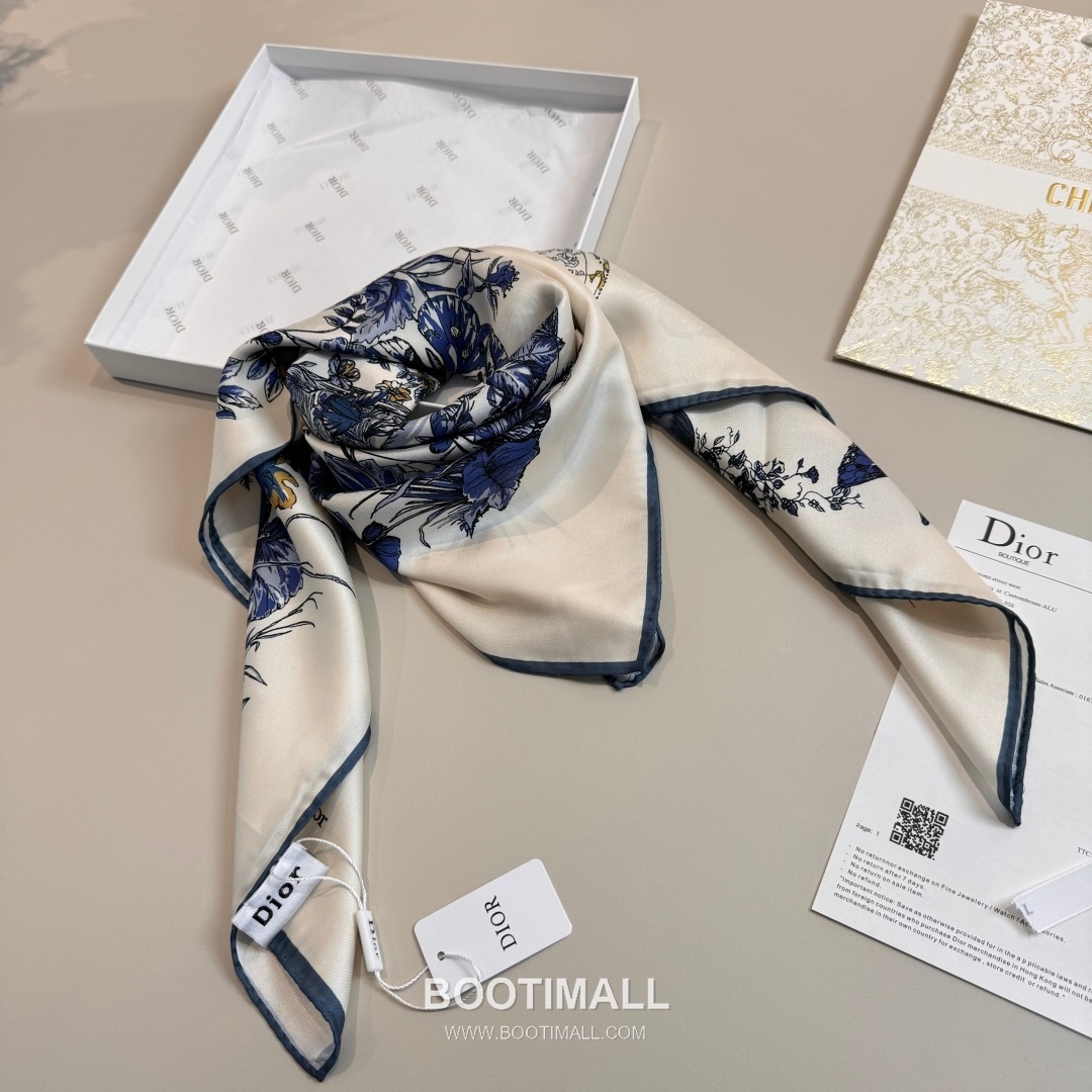 Dior Butterfly Around the World Silk Square Scarf 100% Mulberry Silk Print Scarf 디올 버터플라이 어라운드 더 월드 실크 스퀘어 스카프 90cm 6
