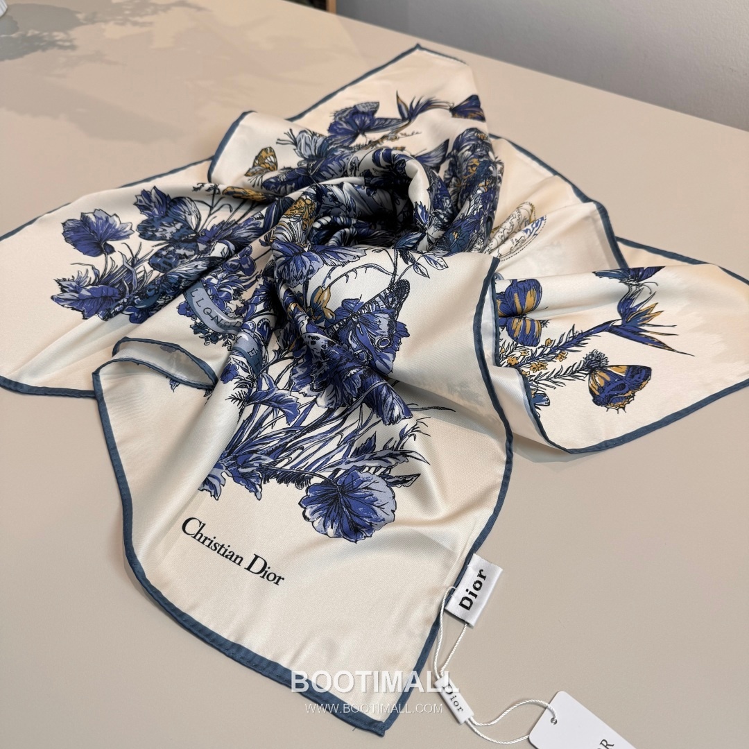 Dior Butterfly Around the World Silk Square Scarf 100% Mulberry Silk Print Scarf 디올 버터플라이 어라운드 더 월드 실크 스퀘어 스카프 90cm 8