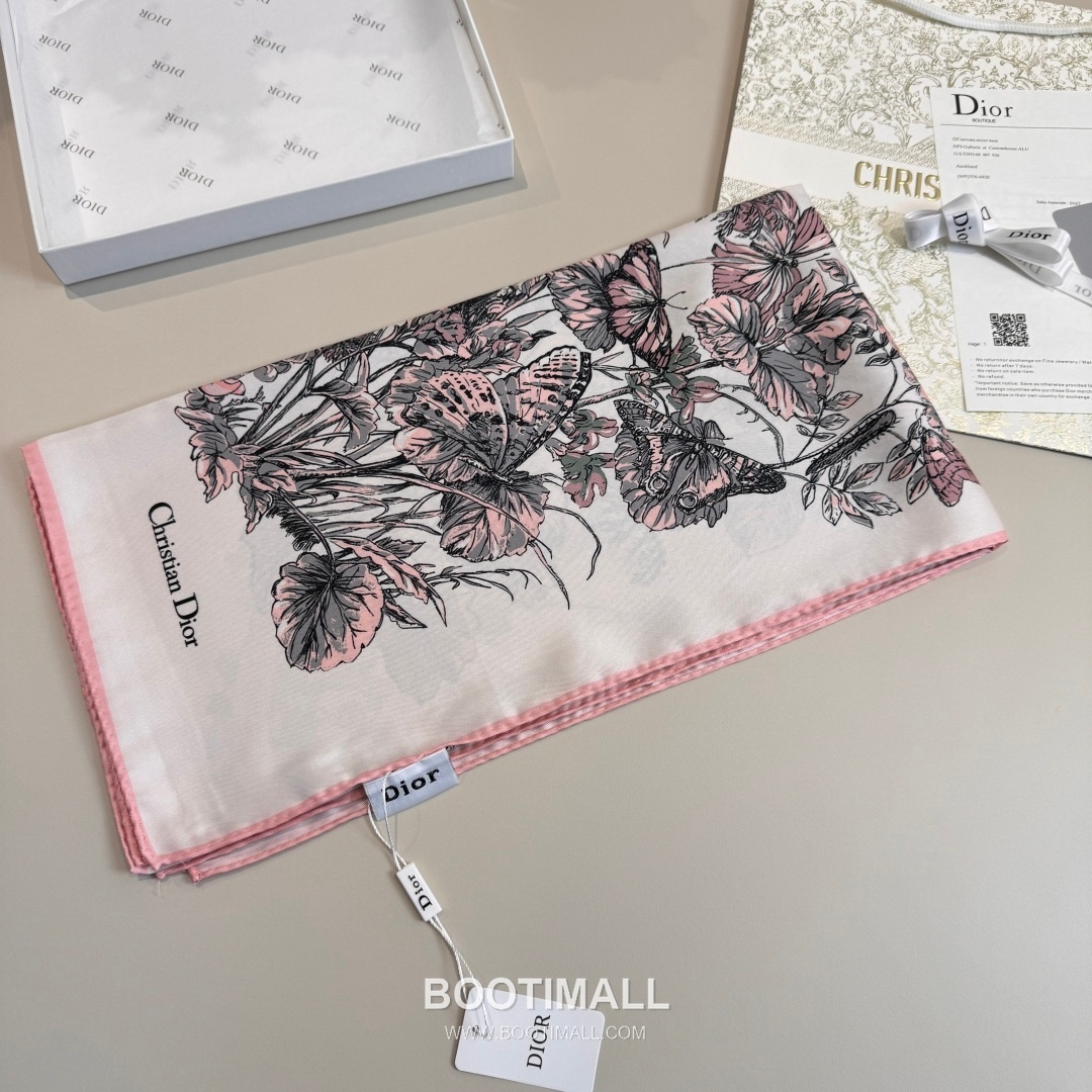 Dior Butterfly Around the World Silk Square Scarf 100% Mulberry Silk Print Scarf 디올 버터플라이 어라운드 더 월드 실크 스퀘어 스카프 90cm 4